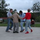 Audience enjoys dancing to Dixieland music